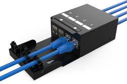 DIGITUS Scatola per punti di consolidamento, moduli Keystone a 4 porte con gestione intelligente dei cavi