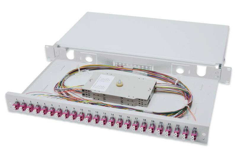 CASSETTO FIBRA OTTICA 24 CONNETTORI LC DUPLEX OM4 CON PIGTAIL DIGITUS
