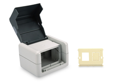 DIGITUS Set prese di collegamento dati con coperchio ribaltabile incl. inserto per 2 moduli Keystone, IP44