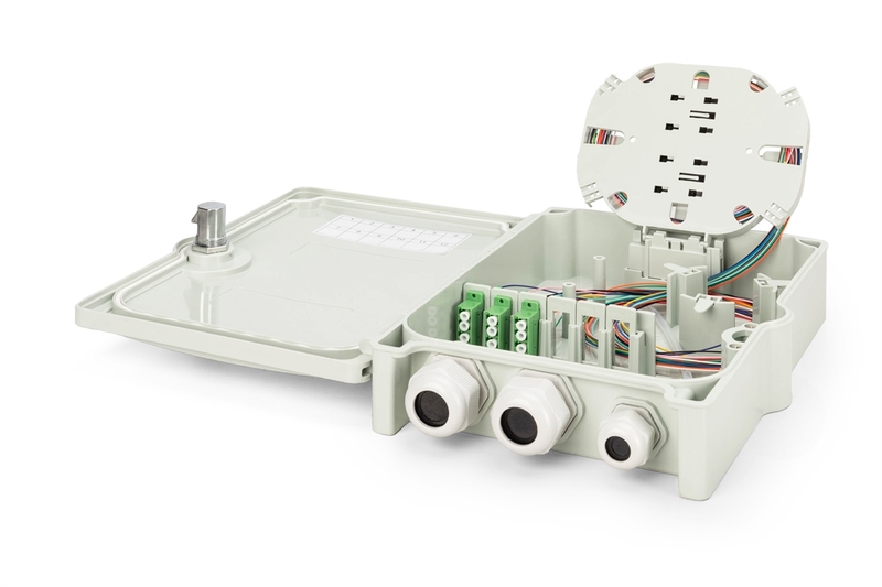 DIGITUS Alloggiamento per connessione FTTH/FTTB, assemblato, OS2, 12 fibre, LC/APC
