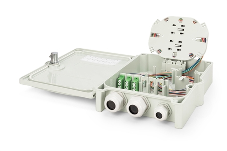 DIGITUS Alloggiamento per connessione FTTH/FTTB, assemblato, OS2, 12 fibre, LC/APC