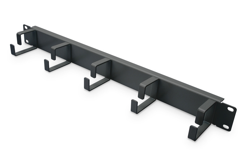 PANNELLO GUIDACAVI CON ANELLI PER ARMADI RACK 19" 1U NERO