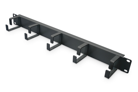 PANNELLO GUIDACAVI CON ANELLI PER ARMADI RACK 19" 1U NERO