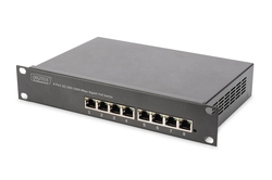DIGITUS Switch Gigabit Ethernet PoE, 8 porte PoE+, 10", budget PoE fino a 80 W