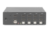 KVM Switch, 4 Porte per un monitor 4K, tastiera e mouse, con due video HDMI