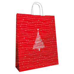 Blister 25 shopper in carta kraft 22x10x29cm albero natale Mainetti Bags