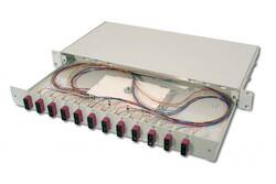 PANNELLO ESTRAIBILE 19" PER FIBRA OTTICA CON 12 CONNETTORI SC DUPLEX OM4