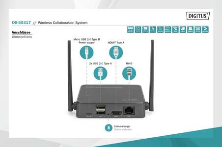 SISTEMA DI PRESENTAZIONE WIRELESS PER NOTEBOOK - SMARTPHONE SU SCHERMO DIGITUS