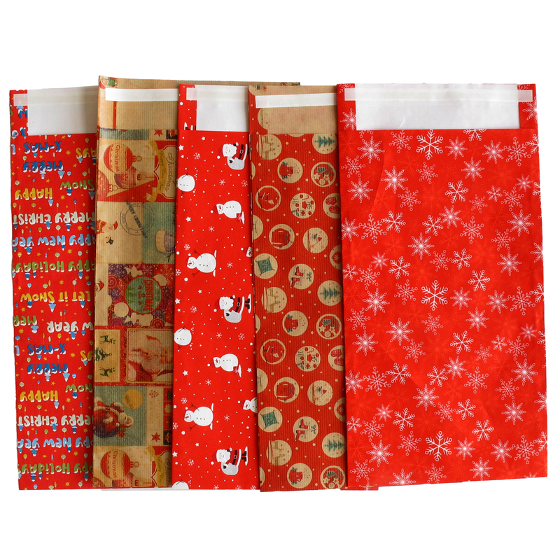 Sacchetto carta c/patella adesiva 26X40+5cm fantasie natale assortite Sadoch