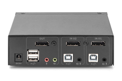 DIGITUS Switch KVM, 2x1 DP, DP Out, USB