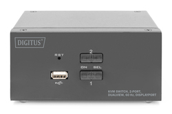 DIGITUS Switch KVM, 2 porte, Dual Display, 4K, DisplayPort¨