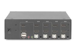 KVM Switch, 4 Porte per un monitor 4K, tastiera e mouse, con due video HDMI