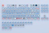 Set di 129 tasti Hand Painted Blue PBT XDA