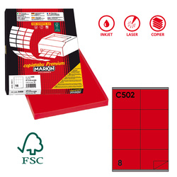 Etichetta adesiva C/502 rosso 100fg A4 105x72mm (8et/fg) Markin