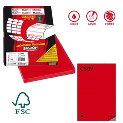 Etichetta adesiva C/509 rosso 100fg A4 210x148,5mm (2et/fg) Markin