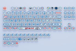 Set di 129 tasti Hand Painted Blue PBT XDA