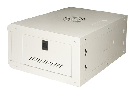 ARMADIO RACK 19" 4U LINK SERIE LIGHT COLORE GRIGIO CON PORTA VETRO (AxPxL) MM 240X400X530 RIPIANO INCLUSO