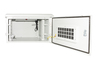 ARMADIO RACK 19 POLLICI 6U PER RETI DA ESTERNO CLASSE PROTEZIONE IP55 MISURE MM (L)600X(P)450X(A)333 GRIGIO CHIARO CON VENTOLE F