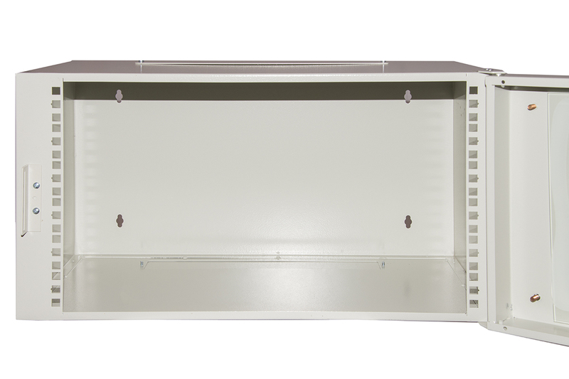ARMADIO RACK 19" 6U PROFONDITA' 360 MM COLORE GRIGIO PORTA IN VETRO