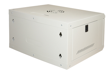 ARMADIO RACK 19" 6U LINK SERIE LIGHT COLORE GRIGIO CON PORTA VETRO (AxPxL) MM 300X400X530 RIPIANO INCLUSO