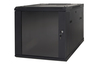 ARMADIO RACK 19" 6 UNITA' DA MURO (A) 370 x (L) 600 x (P) 450 NERO DISASSEMBLATO  PORTA VETRO