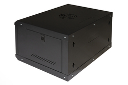 ARMADIO RACK 19" 6U LINK SERIE LIGHT COLORE NERO CON PORTA VETRO (AxPxL) MM 300X400X530 RIPIANO INCLUSO