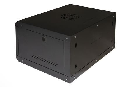 ARMADIO RACK 19" 6U LINK SERIE LIGHT COLORE NERO CON PORTA VETRO (AxPxL) MM 300X400X530 RIPIANO INCLUSO