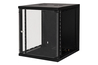 ARMADIO RACK 19" 12 UNITA' DA MURO (A)620X (L)540 X PROFONDITA' 600 MM. COLORE NERO PORTA VETRO