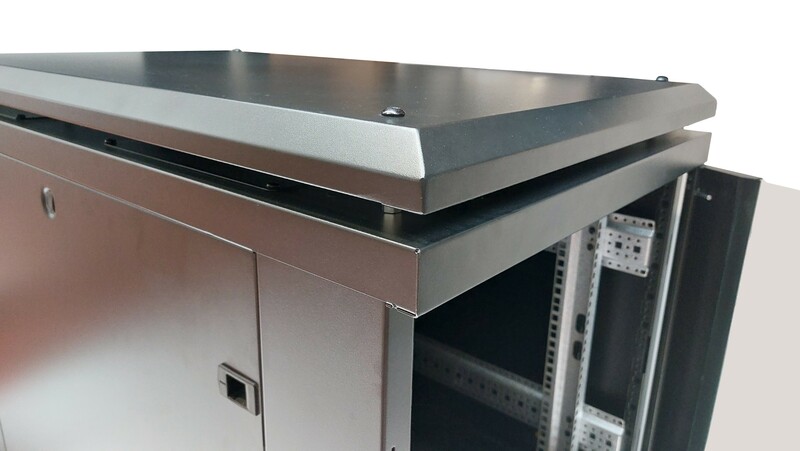 ARMADIO RACK 19" 12 UNITA' (A)700X (L)600 X PROFONDITA' 800 MM. COLORE NERO PORTA VETRO