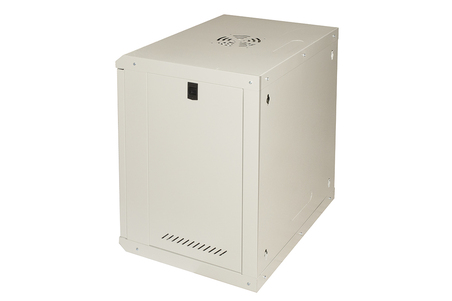 ARMADIO RACK 19" 12U LINK SERIE LIGHT COLORE GRIGIO CON PORTA VETRO (AxPxL) MM 600X400X530 RIPIANO INCLUSO