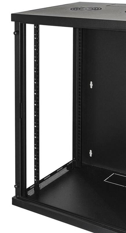 ARMADIO RACK 19" 15 UNITA' DA MURO PER RETI (A)750 X (L)540 X (P) 450 MM COLORE NERO PORTA VETRO