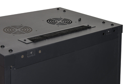 ARMADIO RACK 19" 18 UNITA' DA MURO (A) 905 x( L) 600 x (P) 450 NERO DISASSEMBLATO PORTA VETRO