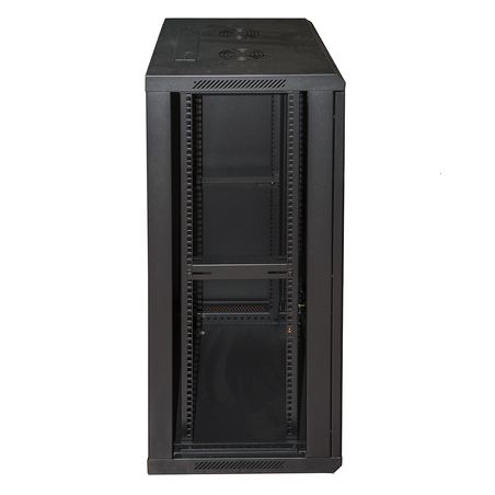 ARMADIO RACK 19" 20 UNITA' DA MURO (A)995X (L)600 X PROFONDITA' 450 MM. COLORE NERO PORTA VETRO