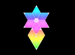 Luci ambientali RGB con 9 rombi CM 12X12 montabili a muro pilotabili con Google Assistant, Alexa, Siri wireless/Bluetooth con te