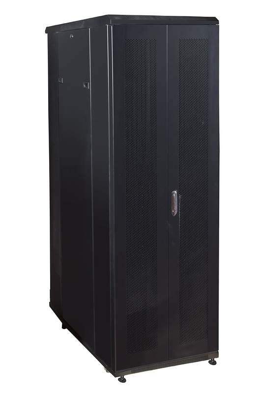 ARMADIO RACK 19"  PER RETI 37U (A)1833, (L)600, (P)1000 COLORE NERO PORTA TRAFORATA
