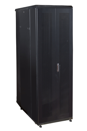 ARMADIO RACK 19"  PER RETI 37U (A)1833, (L)600, (P)1000 COLORE NERO PORTA TRAFORATA