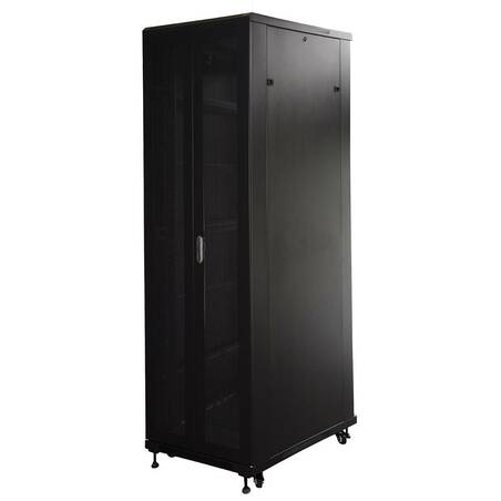 ARMADIO RACK 19" 42U (A)2055, (L)600, (P)1000 COLORE NERO DISASSEMBLATO PORTA TRAFORATA