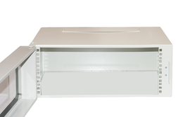 ARMADIO RACK 19" 4U PROFONDITA' 360 MM COLORE GRIGIO CON PORTA VETRO (AxPxL) CM 21x36x54