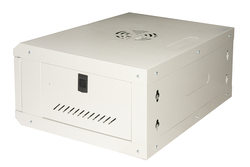 ARMADIO RACK 19" 4U LINK SERIE LIGHT COLORE GRIGIO CON PORTA VETRO (AxPxL) MM 240X400X530 RIPIANO INCLUSO
