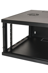 ARMADIO RACK 19" 6 UNITA' DA MURO (A)350X (L)540 X PROFONDITA' 600 MM. COLORE NERO PORTA VETRO