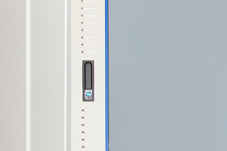 ARMADIO RACK 19" 42U (A)2055, (L)800, (P)1000 PORTA VETRO COLORE GRIGIO CON GUIDACAVI  LATERALE