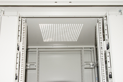 ARMADIO RACK 19" 42U (A)2055, (L)800, (P)800 COLORE GRIGIO PORTA VETRO CON GUIDACAVI  LATERALE