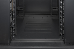ARMADIO RACK 19" 42U (A)2055, (L)800, (P)800 COLORE NERO PORTA VETRO CON GUIDACAVI LATERALE