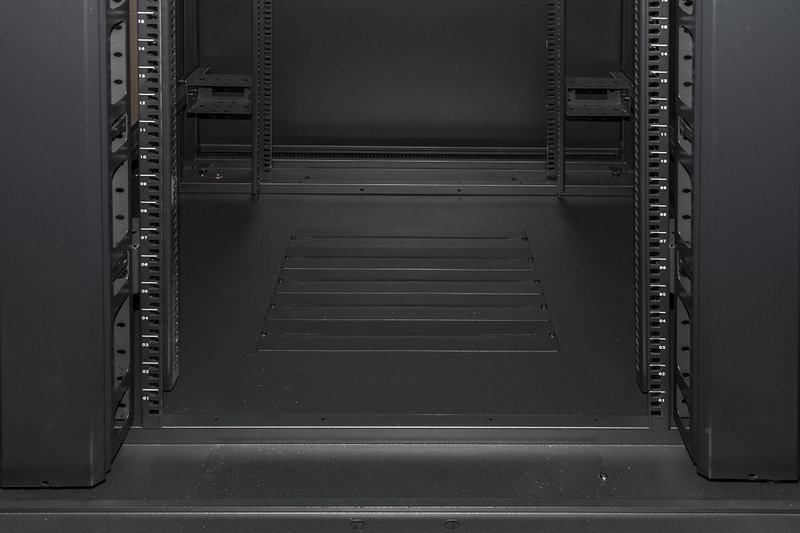 ARMADIO RACK 19" 9U LINK SERIE LIGHT COLORE NERO CON PORTA VETRO (AxPxL) MM 450X400X530 RIPIANO INCLUSO