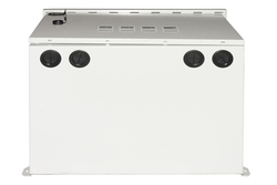 ARMADIO RACK 19 POLLICI 12U PER RETI DA ESTERNO CLASSE PROTEZIONE IP55 MISURE MM (L)600X(P)600X(A)600 GRIGIO CHIARO CON VENTOLE 