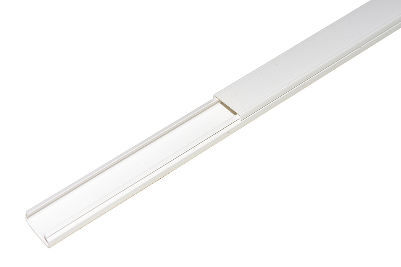 CANALINA PASSACAVI IN PVC MM 20x10 MT 1 CON COPERCHIO SCORREVOLE BIANCO