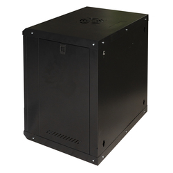 ARMADIO RACK 19" 12U LINK SERIE LIGHT COLORE NERO CON PORTA VETRO (AxPxL) MM 600X400X530 RIPIANO INCLUSO