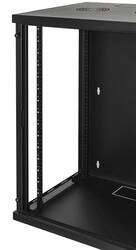 ARMADIO RACK 19" 15 UNITA' DA MURO PER RETI (A)750 X (L)540 X (P) 450 MM COLORE NERO PORTA VETRO