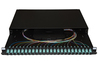 PANNELLO FIBRA OTTICA 19" CON 24 ADATTATORI SC SIMPLEX OM3 PROFONDITA' 250 MM CON PIGTAIL INSTALLATI COLORE NERO