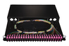 PANNELLO FIBRA OTTICA 19" CON 24 ADATTATORI SC DUPLEX OM4 PROFONDITA' 250 MM CON 48 PIGTAIL INSTALLATI COLORE NERO
